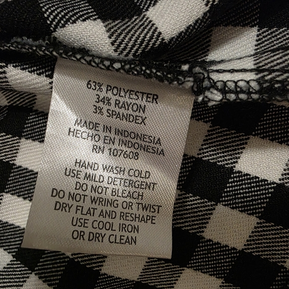 Karin Stevens Black White Gingham Sheath Dress Sleeveless Pockets Size 8 - Picture 4 of 10